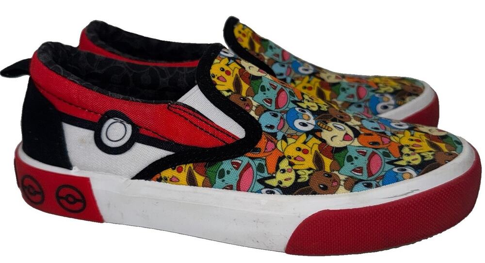 Ground UP Pokemon PIKACHU Slip-On Canvas Shoes Youth Size 2
